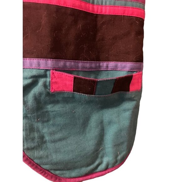 Reversible Vest Tibet Nepal Small Ethnic 100% Cotton Colorful Fabric Pockets VGC - Picture 5 of 6